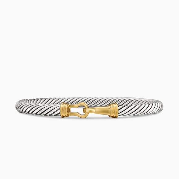 AUTHENTIC David Yurman 5mm Classic Bracelet – Sterling Silver & 14K Yellow Gold - Picture 5 of 7